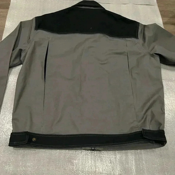 [L] Vtg Dickies Light Canvas Two Tone Workwear Industry Jacket trucker Barn Coat - Picture 3 of 14